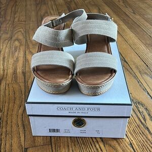 Coach and Four Women's Taupe Suede Sandals